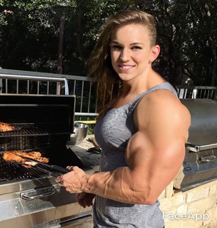 airbaged's tweet photo. Used FaceApp to make alternate-reality female bodybuilders, and here's what I got https://t.co/6KIhaqXw5s