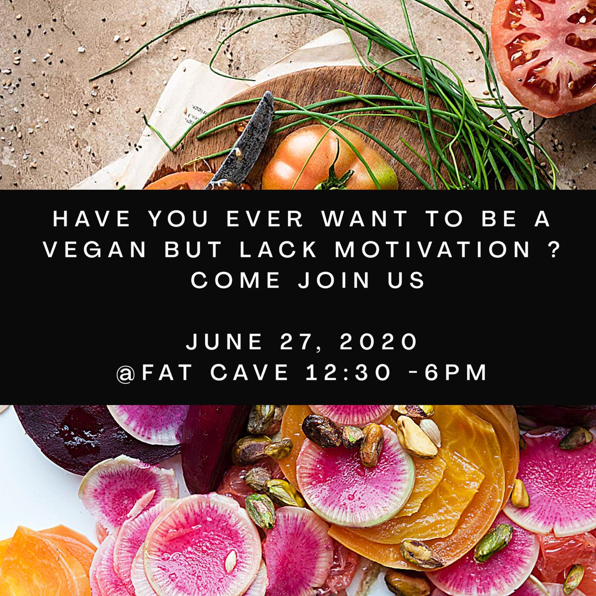PayVegan's tweet photo. Come join us to learn more about being a vegan ! Hit Registration link below:
https://t.co/FkMcZ5aLtN
Venue: @fat_cave https://t.co/Xxk0gWnCuF