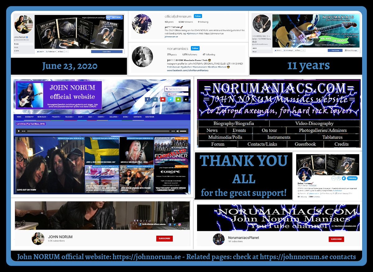 Flying_Fran's tweet photo. 🎉11 YEARS today (and counting! 🎉 as WEBMASTER for @John_Norum at his official website https://t.co/tDIC6V0FhQ and his social pages (full list at https://t.co/cD4n9vQWj5) 🥳. MANY MANY HEARTFELT THANKS 🙏 to all of you, Norumaniacs, for all the support! 😉🎸🔝Cheers, /Francesca https://t.co/FoC47t6CrU