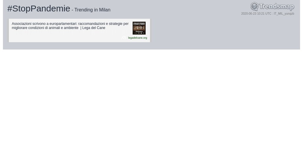 TrendsMilano's tweet photo. #stoppandemie è ormai una tendenza in #Milan

https://t.co/6eNk3IkO2b https://t.co/PifvvGMcQo