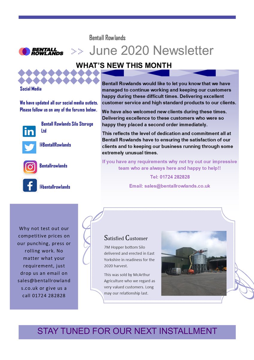 BentallRowlands's tweet photo. Junes Newsletter has arrived. Working closely with https://t.co/EW4V8jXPzM Great job, well done!! https://t.co/sep6LO0V3x
