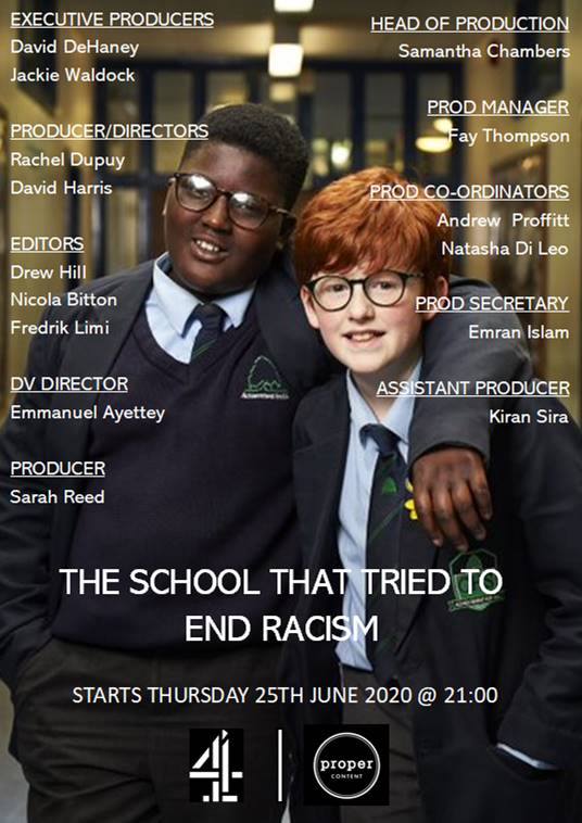 grace0051's tweet photo. .@VirginRadioUK Thought you might like this. 'The School That Tried To End Racism' made last year with year 7 students (aged 11 years). One of the producer/directors is #family :D  Airing Thursday, 9pm, Channel 4. #ChrisEvans @banburynews https://t.co/UoBJtx4r8M