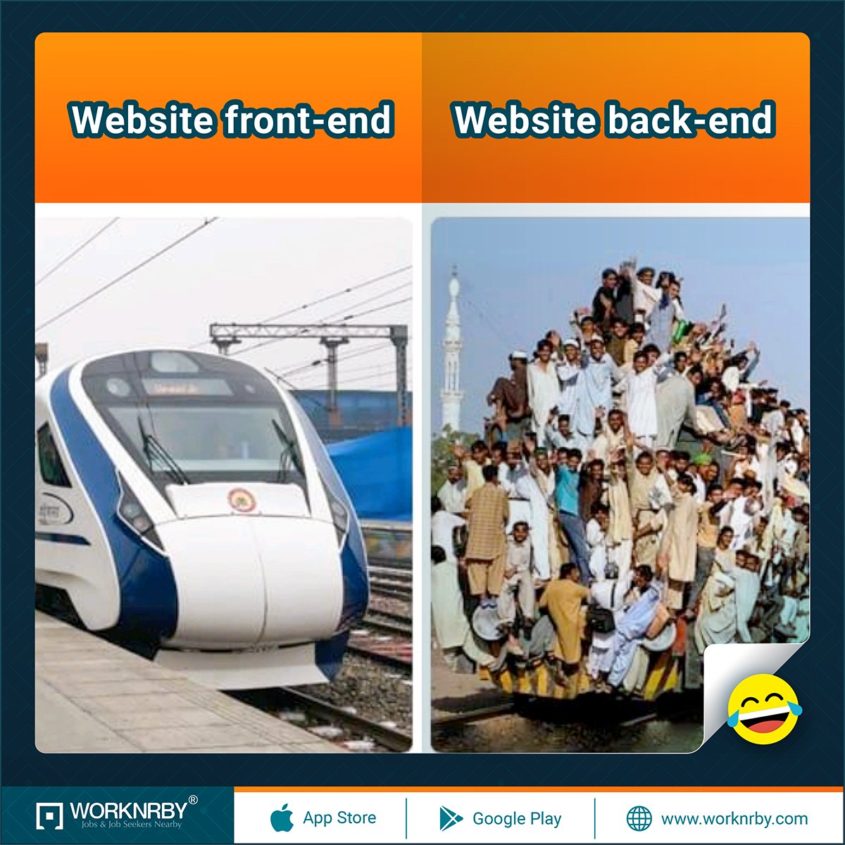 worknrby's tweet photo. Front End vs Back End!
#MEMES #memesdaily #Worknrby #Website #frontend #backend #humor https://t.co/GfvEWMI8CS