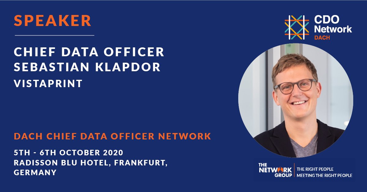 Our thought leader line-up for the 5th - 6th October includes Sebastian Klapdor, CDO at Vistaprint. Sebastian is a business enabler, revenue generator, data-product focused entrepreneurial CDO.

Follow this link to request an invitation: thenetwork-group.com/dach-chief-dat…

#Data #CDO