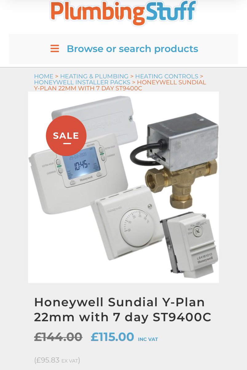 PlumbingStuffUK's tweet photo. @honeywell Y-PLAN just £115.00 for this week only. #deal #plumber #plumbing #heating #Control https://t.co/o2YNLDRwma