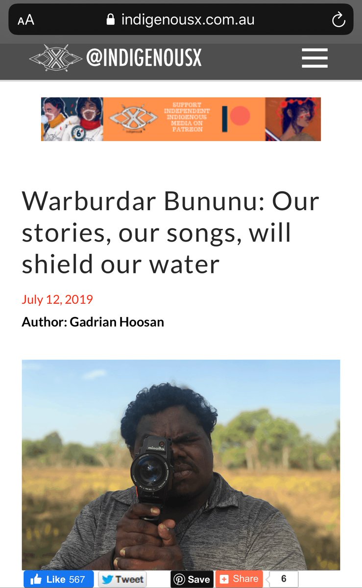 WaterShieldFilm's tweet photo. “That’s what Warburdar Bununu is all about; shielding our people and homelands from ongoing impacts of colonisation and mining. Colonisation and mining are the same thing for us.” Gadrian Hoosan writing for @IndigenousX 
https://t.co/xbNDw9KjdM https://t.co/7mqX5PnYEA