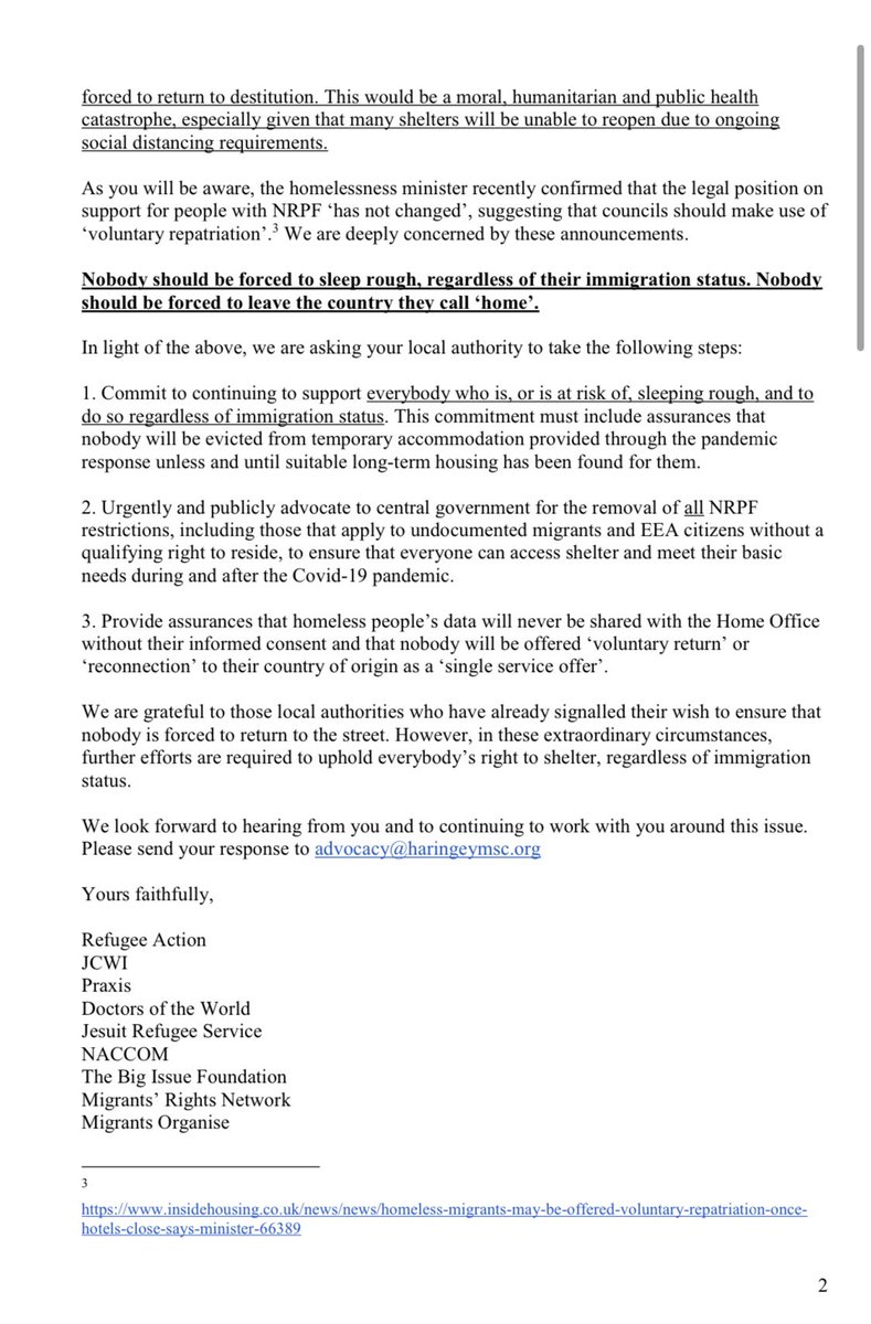 I’ve signed @HMSCentre’s letter urging local authorities to commit to providing ongoing shelter & support to those experiencing or at risk of homelessness during & after the #COVID19 crisis, regardless of immigration status. 

Please ask your Councillor to sign too. #NoOneLeftOut