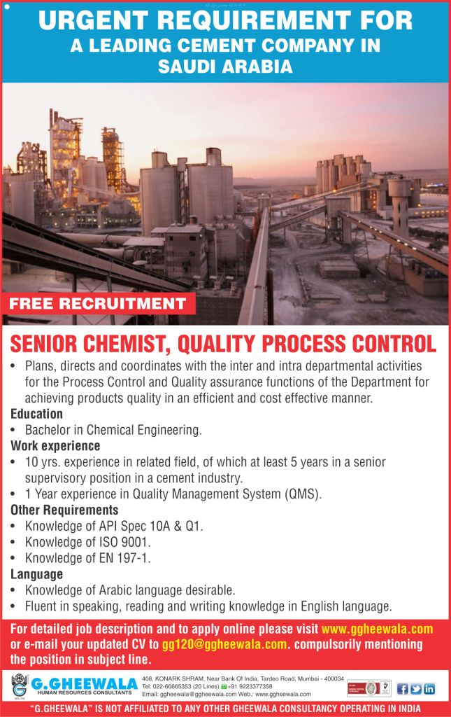 ggheewala1's tweet photo. #Cement #Senior_Chemist #Quality_Process_Control #Coordinates #Chemical_Enginering #Senior_Supervisor #Quality_Management_System #API_Spec_10A_Q1
#ISO_9001 #EN_197-1 https://t.co/cRoPZUGxZp