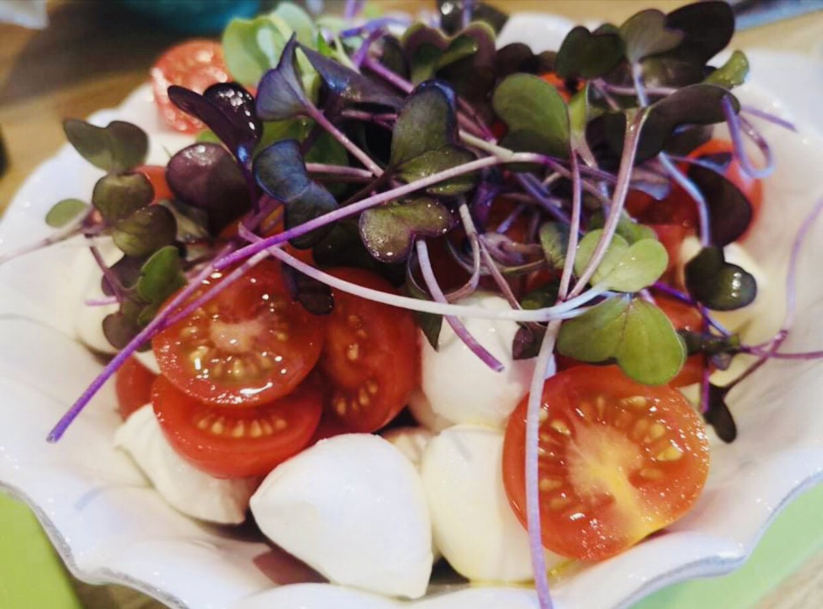 One of our lovely customers sent us this photo today, delicious Tomato &amp; Mozzarella Salad topped with our organically grown Radish Microgreens🌱. #pepupasalad #grownlocal #buylocal #microgreens #healthy #nutritious #superfood #radishmicrogreens #supportlocalbusiness