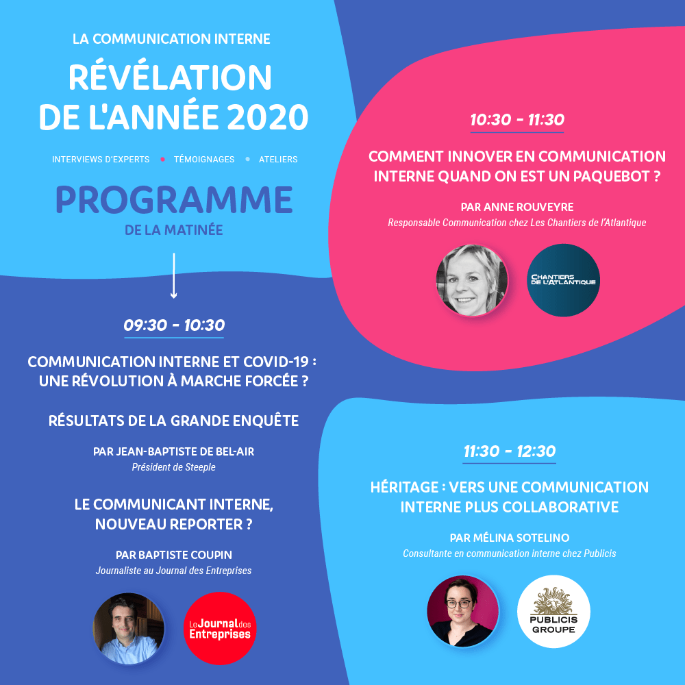 Steeple_FR's tweet image. Toujours pas inscrit ? 😱

Le mardi 30 juin, @Steeple_fr organise un #eEvent hors du commun ! Une journée dédiée à la #communicationinterne 🔦

Découvrez le #programme et inscrivez-vous dès maintenant ➡️ ow.ly/N7ph50Afhg7

#webinar #RH #cominterne