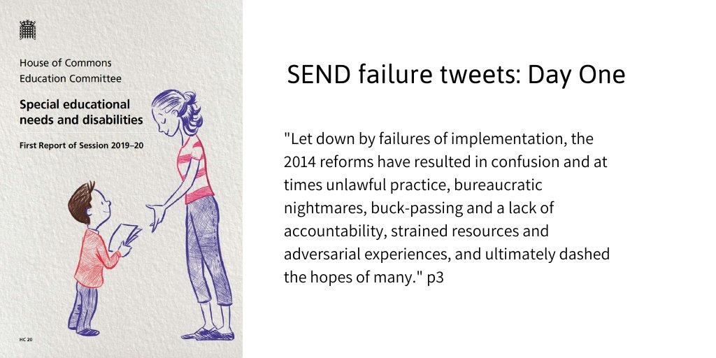 teamsquarepeg's tweet image. 8 months ago today the SEND Inquiry report was published (thank you @EmmaHardyMP @halfon4harlowMP and others). I was so disappointed in the coverage, that I tweeted a snippet every day for 2 weeks. I thought it might be timely to retweet. This was wk1 #SENDTwitterCommunity