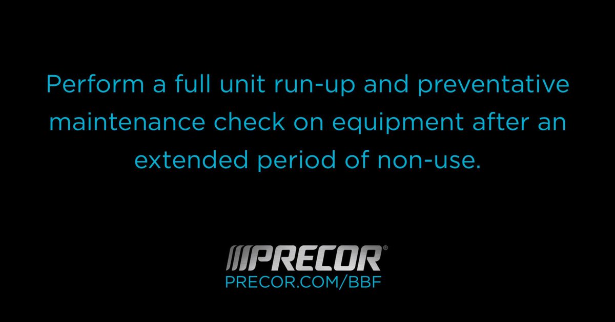 push_pedal_pull's tweet photo. Ensure your fitness equipment is ready for your members when they return to your facility. @precor recommends performing a complete unit run-up and preventative maintenance check on your equipment after these extended periods of non-use. #BounceBackFaster! https://t.co/9x2R4OXNCF https://t.co/FOWXIGIDLM