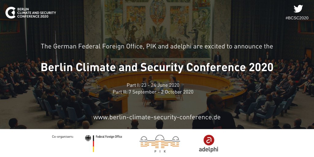 adelphi_berlin's tweet photo. At #BCSC2019 the Berlin Call for Action was launched & momentum created to address climate-related conflict drivers. #BCSC2020 will look into evidence on climate security, share field experiences & host a high-level political segment. More 👉 https://t.co/byDT8OyyCH https://t.co/6oYHygDucX