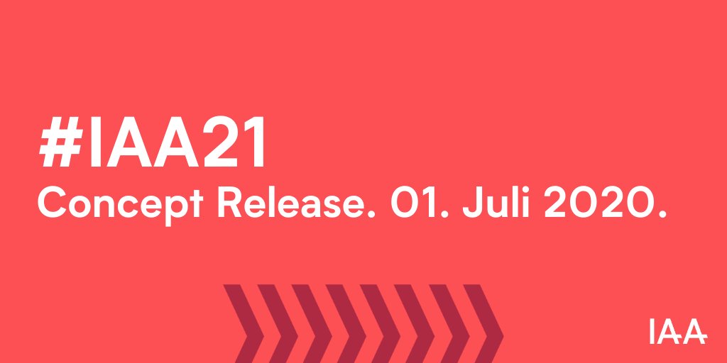 Neues Konzept. Neue Stadt. Neue #IAA21! Folge uns und get ready für unser Concept Release Event am 01. Juli 2020. Alle Infos hier: iaa.de/concept-release
