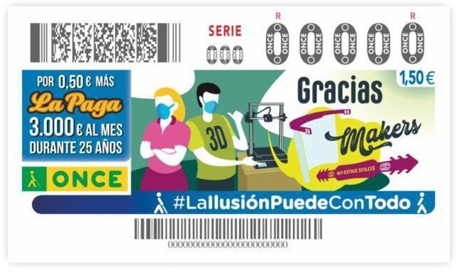 Hace unos días anunciábamos que La ONCE celebrará en Agosto un sorteo dedicado a los #Coronavirusmakers de toda España para reconocer su trabajo en la lucha contra el Covid-19. Este es el prototipo del cupón. Mas info en unos días! Gracias <a href="/ONCE_oficial/">ONCE</a> !#LaIlusiónPuedeConTodo