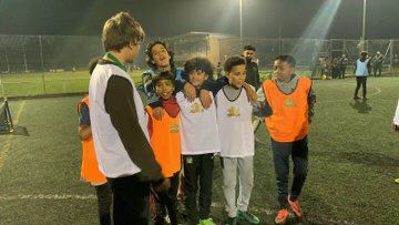 Louis Tomlinson went to Youth on Solid Ground as part of BBC’s Children in Need to show how money donated to Children in Need helps young people. He played, coached and talked to the little kids