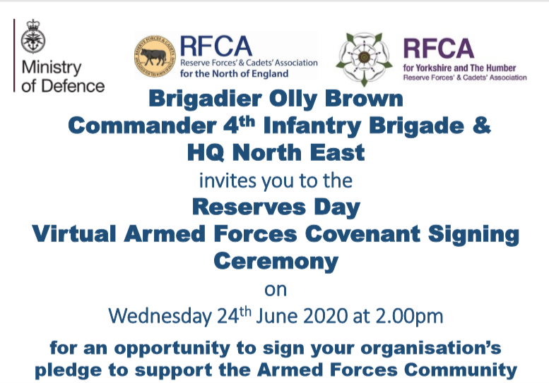 OcayYork's tweet photo. The Reserves Day Virtual Armed Forces Covenant Singing Ceremony takes place tomorrow. Please see pictures below for more info #DRM_Support #ArmedForcesCovenant #SaluteOurForces #ArmedForcesWeek @nerfca
 @RFCAYH_EE
 @DRM_Support
 @The_Black_Rats
 @RAF_Leeming
 @HMSCalliope https://t.co/rSJwpkVf4R