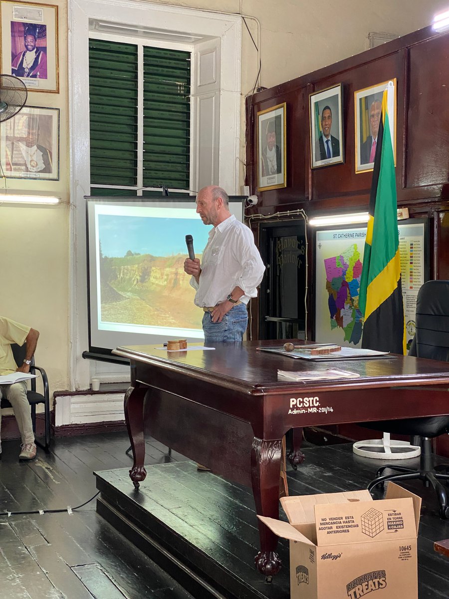 FGSJamaica's tweet photo. Spanish Town, Monday 9 March, Tony Minter presenting at Bricks and Mortar Symposium. FGSJ is keen to promote the making of bricks appropriate for the conservation of Jamaica buildings, for which modern materials are often not suitable. https://t.co/GHy9VzdN1q