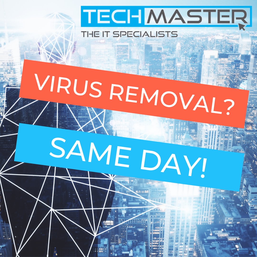 TechMasterWales's tweet image. Looking for Virus Removal? We can provide this service the same day or within 24 hours.

techmaster.co.uk - Tech Repair Specialists for Cardiff, Swansea, Newport, and the whole of South Wales.

#techmaster #techrepair #techrepaircardiff #phonerepair