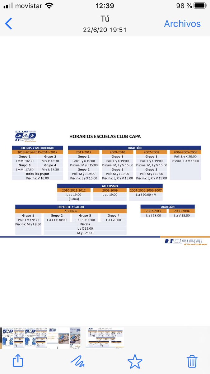 TriatlonCapa's tweet photo. 🔵🟠🔵 ¡A qué esperas!

Abierto el plazo de matriculación para la Temporada 2020-2021.

Acércate a nuestra oficina y reserva tu plaza para:
👨‍👧‍👦 🤸🏻 Juegos y Psicomotricidad. 
🏃🏽‍♀️Atletismo.
🏊🏼‍♂️🏃🏻🚴🏼‍♀️ Triatlón. 
🚴🏼‍♂️🏃🏽‍♂️ Duatlón. 
🏋🏼🏃🏼‍♀️ Deporte y Salud. https://t.co/QIwmvXklJN