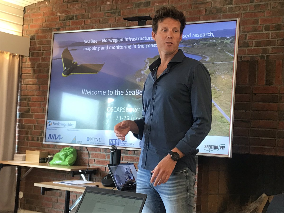 SeaBeeNorway's tweet photo. And then we have started. @kasper_hancke and @NIVAforskning welcome everyone to the SeaBee kickoff @NINAforskning @OceansNTNU @NRegnesentral @Havforskningen @GRIDArendal @AndoyaSpace and #Spectrofly. Thanks to everyone, and @forskningsradet, for getting us here https://t.co/I6hZHs3z5J