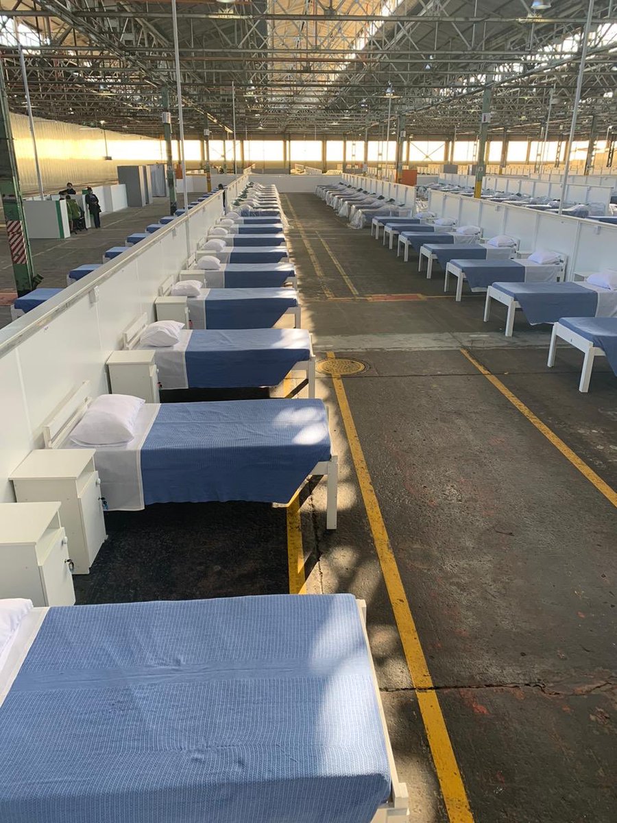 DrZweliMkhize's tweet photo. On a walkabout of the field hospital also looking at innovative ventilation solutions. #ECVisit23June https://t.co/Zv7OioKNsl