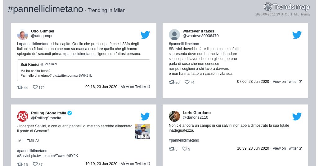 TrendsMilano's tweet photo. #pannellidimetano è ormai una tendenza in #Milan

https://t.co/5iO890CiHx https://t.co/UE67FOmbnq