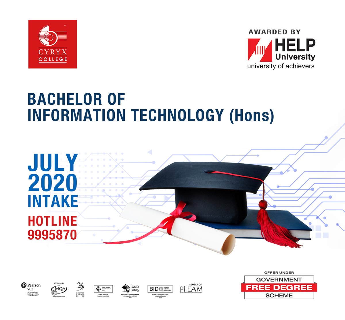 collegecyryx's tweet image. The Bachelor of Information Technology (Hons) offered by @HELPUni is a 3-year course and is designed to equip students with the skills and attributes required to be effective and efficient information technology professionals.

#Cyryxcollege #helpuniversity #informationtechnology