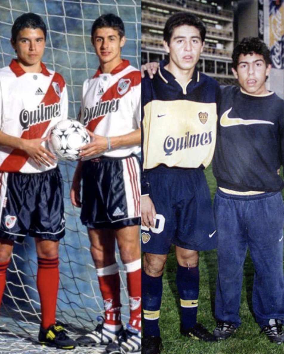 sempakbool's tweet image. Kenangan tahun 2000an saat duo seteru abadi #RiverPlate punya Javier Saviola dan Pablo Aimar sedang #BocaJuniors punya Riquelme dan Carlos Tevez 🔥🔥🔥

#Infobola #Memebola #Timnas #PSSI #SepakBola #Trollfootball