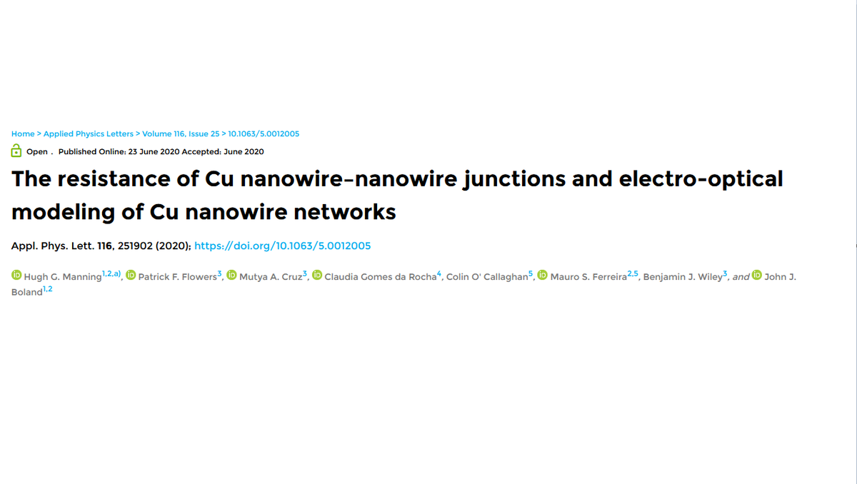 HughManning's tweet photo. I'm absolutely delighted to present our latest paper @BolandLab @TCD_Chemistry @ambercentre @tcddublin  in Applied Physics Letters @AIP_Publishing. Writing this paper, and crunching the numbers for the simulations kept me sane during the #COVID19 lockdown.
https://t.co/DXXeU5FZ8S https://t.co/weBl39zYoA