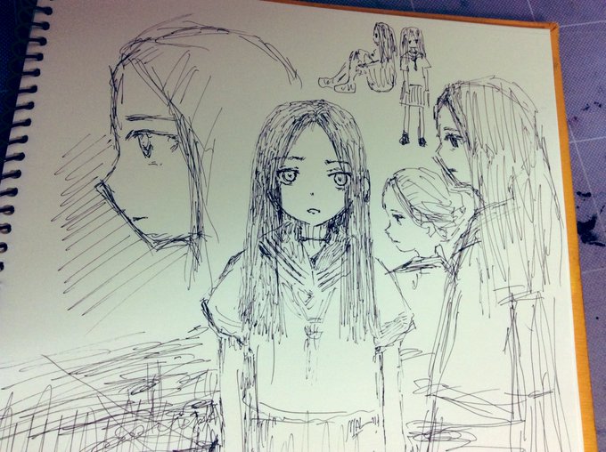 たまには違う髪型も描こうかなと思案中 