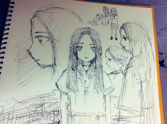 たまには違う髪型も描こうかなと思案中 