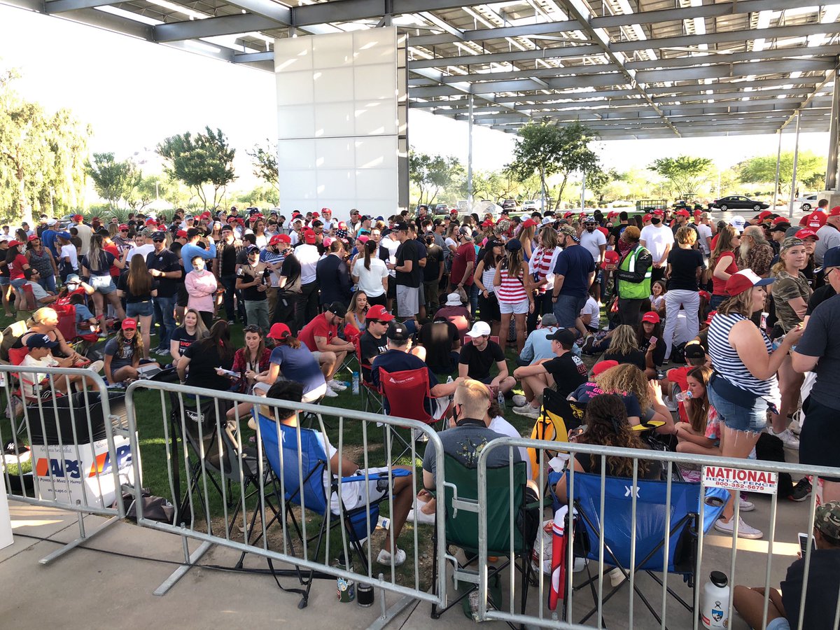 AZGOP's tweet photo. Doors are now open and the crowd is starting to form in anticipation of President @realDonaldTrump’s address today to America’s Youth! https://t.co/eO5dsNNsZz