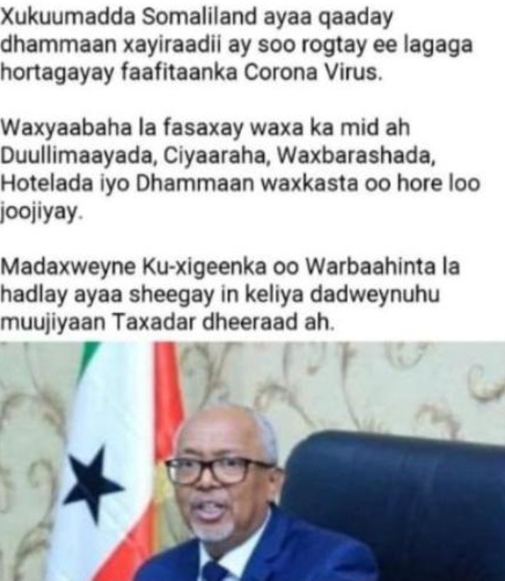 Nin aya gabay tiriyay, markasu nin dhagaysanayay yidhi gabayga man didine lakin afka u ka so baxayo ayan diday.
Hadaba xayiradi o laqaday man didine,lacagti umadan lagu deeqay meday, maxa iniga qorshaysan.
<a href="/waddani_5/">Muj Sarah, PhD</a> <a href="/abwaanweedhsame/">weedhsame</a> @SSJ_Somaliland @ashqaraar031 <a href="/Somaalilanders/">Somalilanders</a>