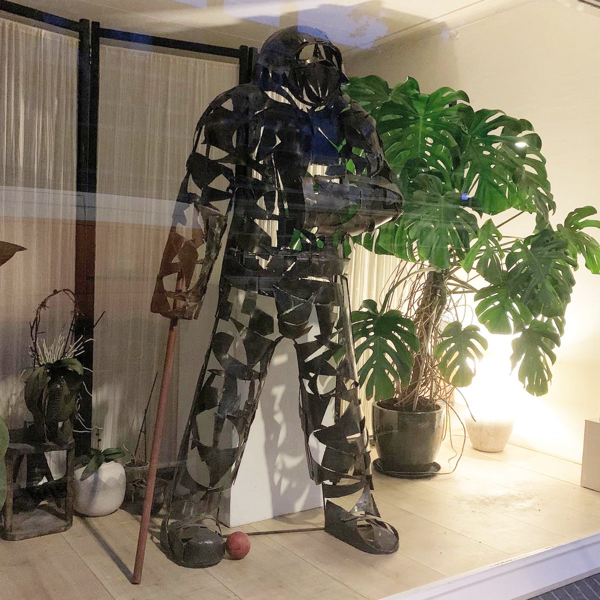 My #policeman on show in #Dordrecht - raising #questions that are asked a lot these days. #metal #art #sculpture #blm