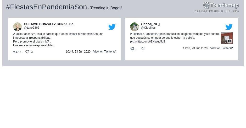 #fiestasenpandemiason es ahora una tendencia en #Bogotã

trendsmap.com/r/CO_BOG_atdcik