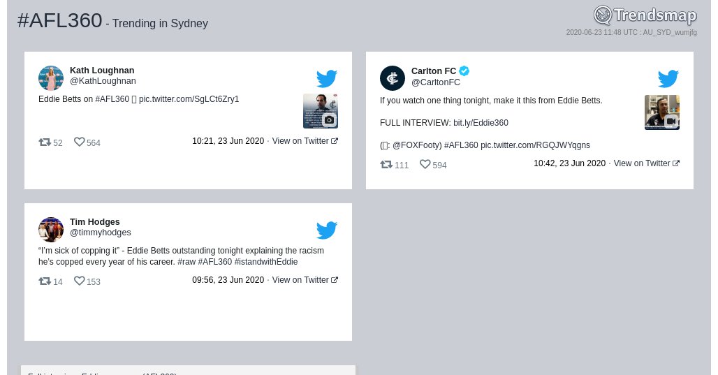 Trendsmap Sydney tweet media