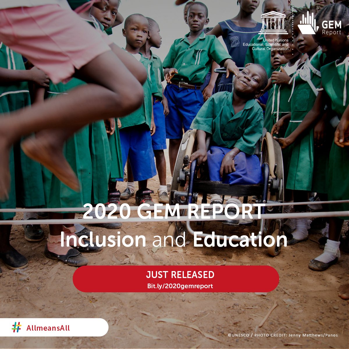 FransCarbonez's tweet photo. JUST RELEASED! The new @GEMReport says fewer than 10% of countries have laws that help ensure full inclusion in education #AllmeansALL https://t.co/Y7RZsBGJjS https://t.co/IIEhYEUgyD