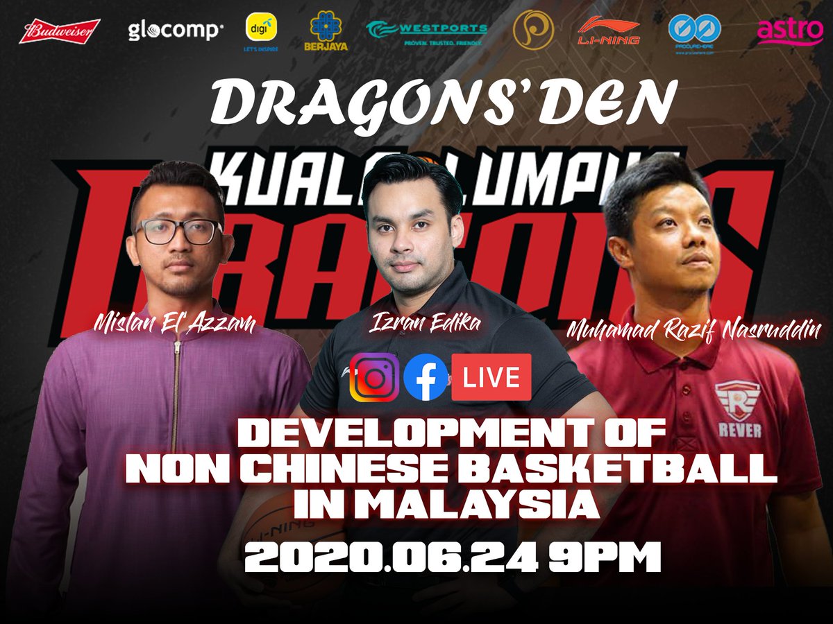 Watch us tomorrow at 9PM where we talk about the Development of Non Chinese Basketball!

记得收看我们明天晚上九点的直播！我们将探讨马来西亚非华裔的篮球发展！

#kld
#kldragons
#greatertogether