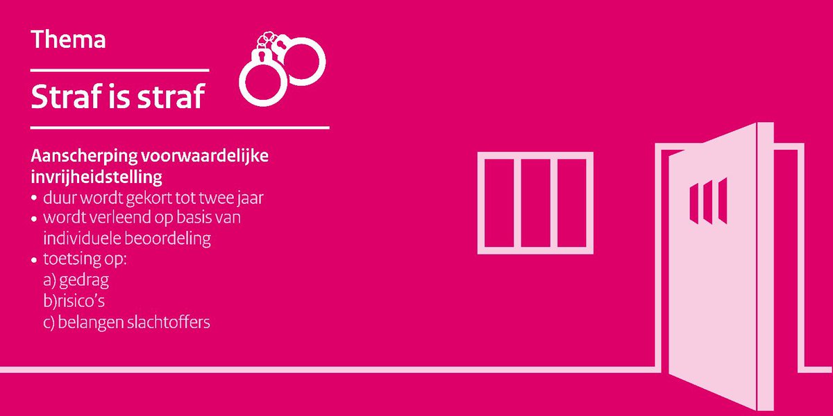 ministerieJenV's tweet photo. De @EersteKamer heeft net het wetsvoorstel Straffen en Beschermen aangenomen! Gedrag van gedetineerden gaat zwaarder tellen en ze komen niet meer na 2/3de van hun straf vrij. Weten hoe dat in de praktijk werkt? 👇https://t.co/xuhdEiSaMj https://t.co/gysUbknspx