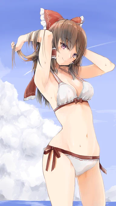 最近暑いので霊夢さんがビキニを着てくれました 