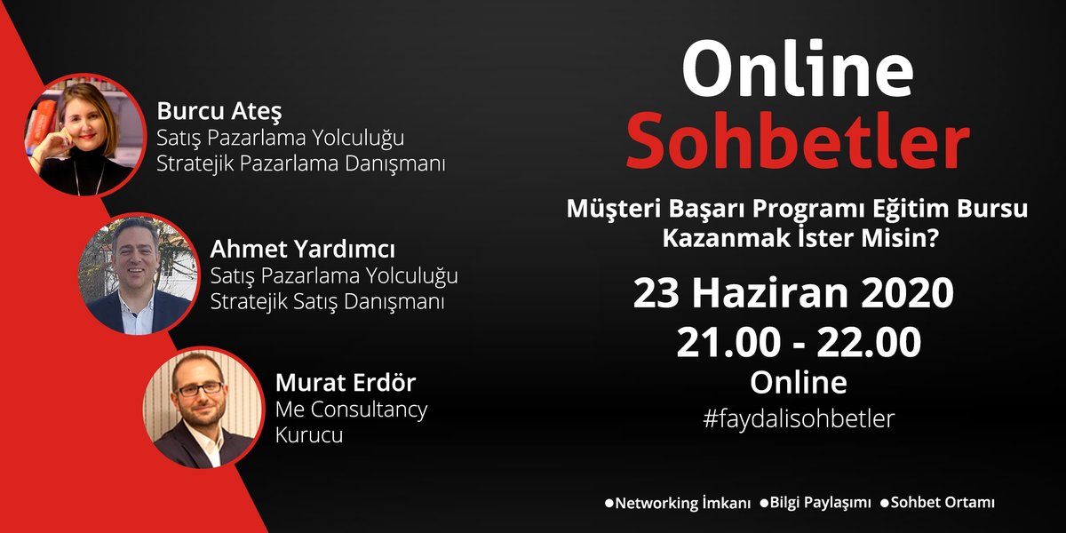 [23 Haziran 2020] Müşteri Başarı Programı Bursu Kazanmak İster misin? @muraterdor 

Etkinlik: etkinlikalani.com/etkinlik/muste… 
Etkinlik Alani: Zoom
Etkinlik Saati: 21:00
.
.
.
#etkinlikalani #onlineetkinlik #dijitaletkinlik #faydalisohbetler #müşteribaşarıprogramı