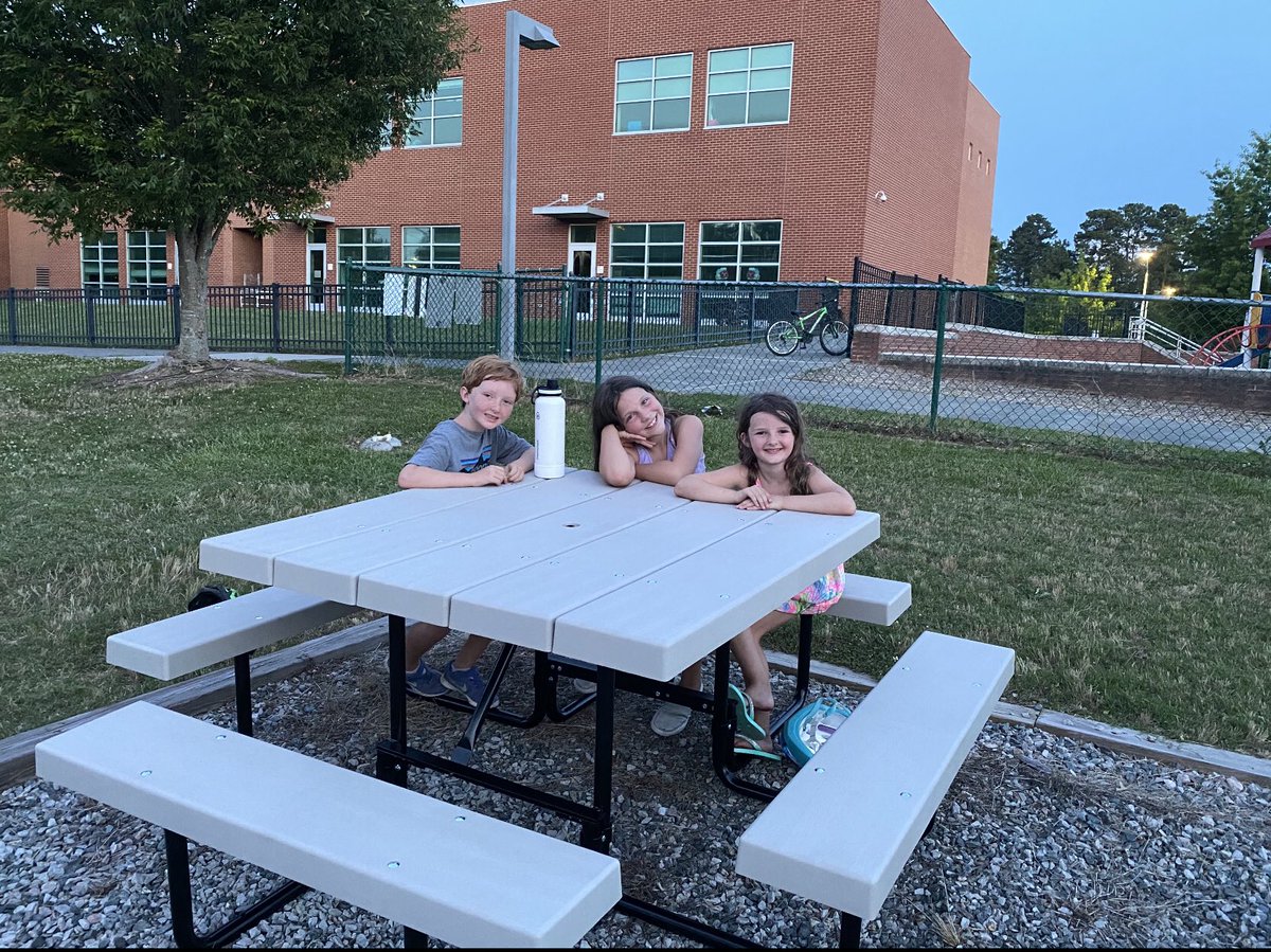 BrierCreekES's tweet photo. Wow! @bces_pta - you’ve blow us away again! These new picnic tables in our outdoor classroom look amazing!! THANK YOU! And thank you to everyone who donated during the #bcesolympics who made this possible! #wearebriercreek https://t.co/TiWUaAJilM