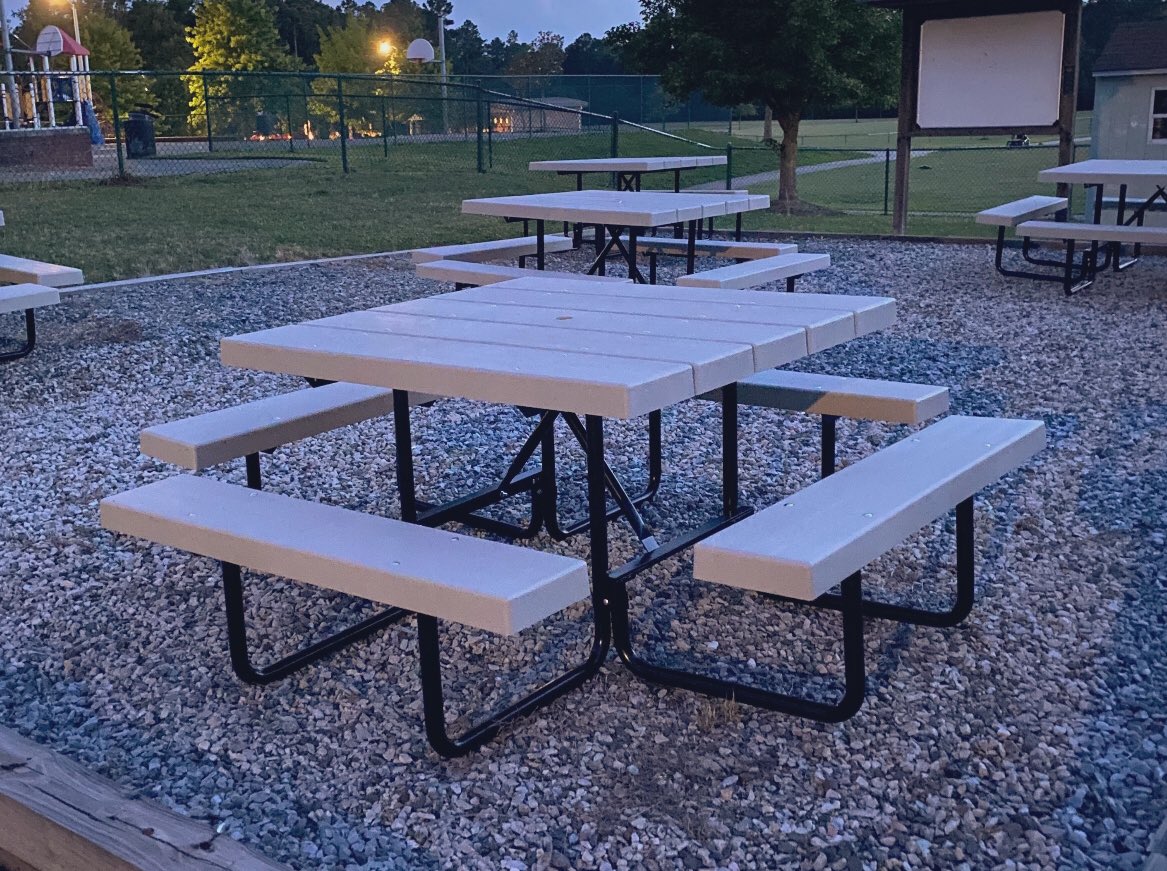 BrierCreekES's tweet photo. Wow! @bces_pta - you’ve blow us away again! These new picnic tables in our outdoor classroom look amazing!! THANK YOU! And thank you to everyone who donated during the #bcesolympics who made this possible! #wearebriercreek https://t.co/TiWUaAJilM