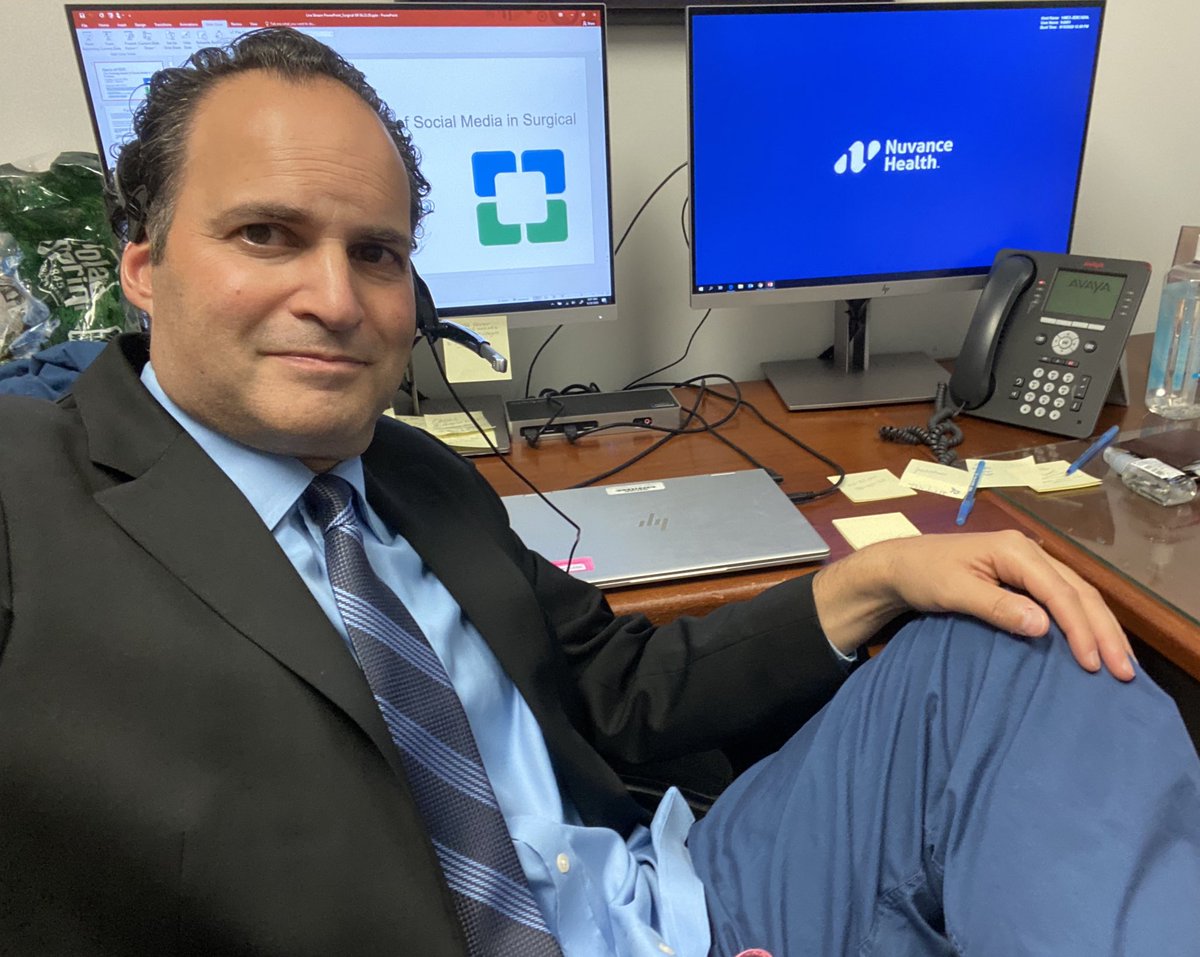 Do you think THEY KNEW that I wore SCRUB bottoms when I presented #virtualgrandrounds at the ⁦@ClevelandClinic⁩ Florida ⁦this morning?

Thanks to ⁦@RaulRosenthalMD⁩ ⁦@SWexner⁩ #meded #medtwitter #some4surgery