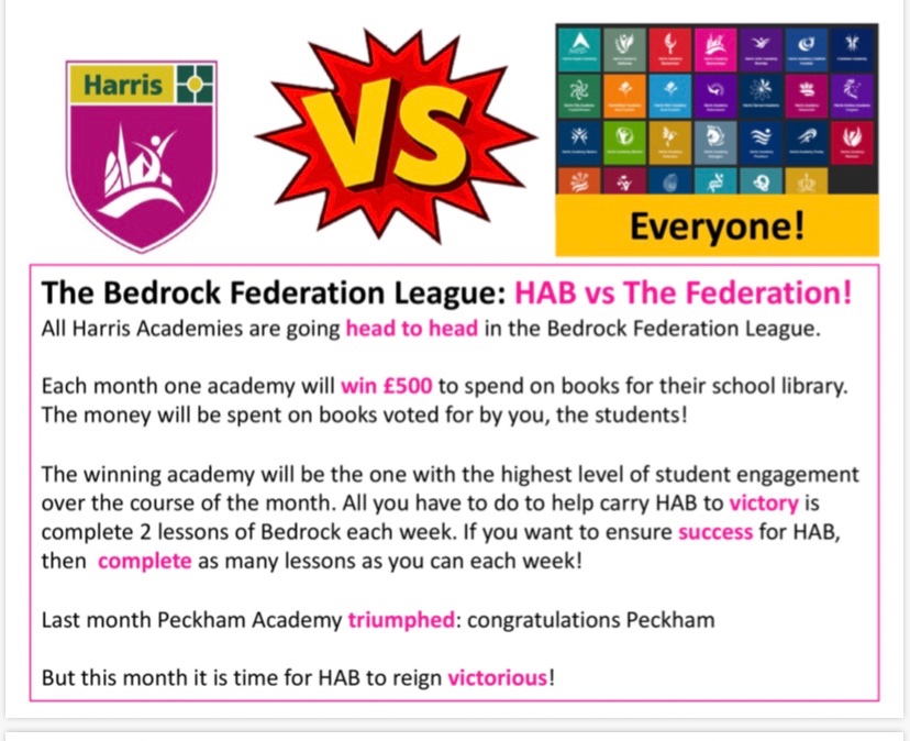 ENGLISHHAB2's tweet photo. Don’t forget to complete a minimum of TWO Bedrock lessons this week - a joint effort means we may WIN 💪🏾💪🏻💪🏽💪🏿. https://t.co/p4W5kJRkrh