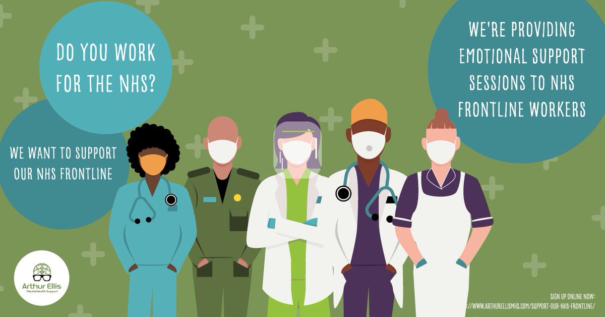 ArthurEllisMHF's tweet photo. Do you work for the @NHSuk or know someone who does? ππ
Sign up to our #SupportOurNHSFrontline programme, offering individual therapy sessions to #NHSWorkers > https://t.co/nT7vfj2H8J
#SocialEnterprise #IndependentFromIllness #FrontlineWorkers #Wellbeing #NHS #MentalHealth https://t.co/u5ZzH5Wemj