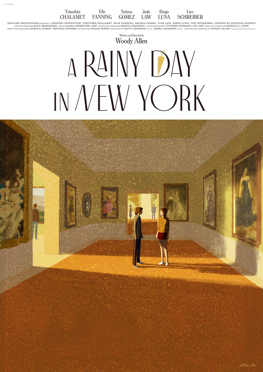 大島依提亜 レイニーデイ イン ニューヨーク コラボポスターのみですがデザインしてます 今回初アートポスター部活動のみの依頼が 今やとても語りにくいウディ アレン作品ですが その事含めてかなり真剣に考え その想いを木内達朗さんが完璧に絵