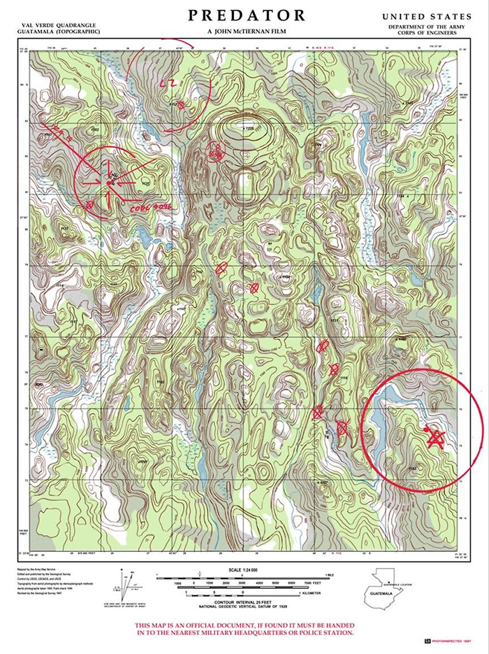 Predator (1987) movie poster by Laurie Greasley redd.it/acvam0 #MapPorn