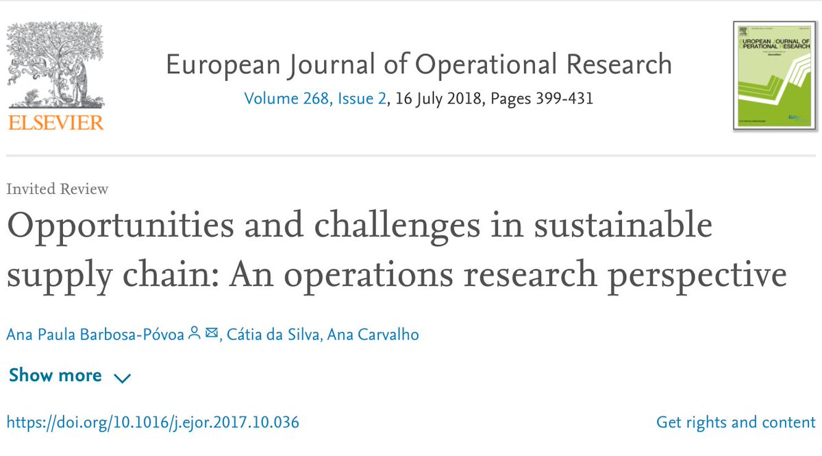 OplogG's tweet photo. And the @EUROonline_News Award for the best EJOR paper for review goes to 3 @OplogG researchers. 
Opportunities and challenges in sustainable supply chain: An operations research perspective
https://t.co/CJ15ZevCru https://t.co/49WSl6BWOz